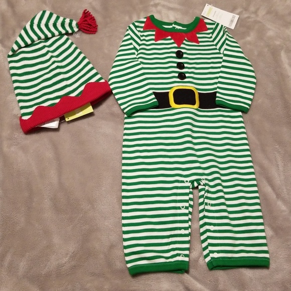 One-Piece Romper 0-3 OR 3-6 Months NWT Baby Boys Gymboree Christmas Elf Suit
